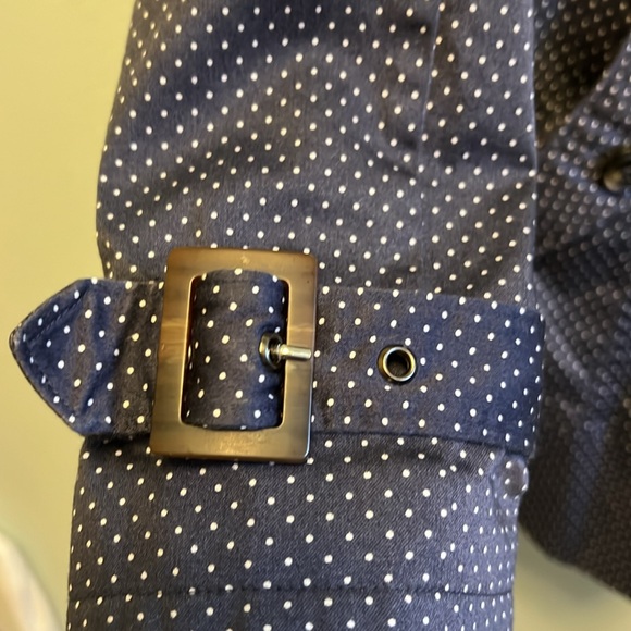 Guess Jacket Small Polka Dot Trench Coat Double Breasted Belted Lined Coat Small - Picture 5 of 14